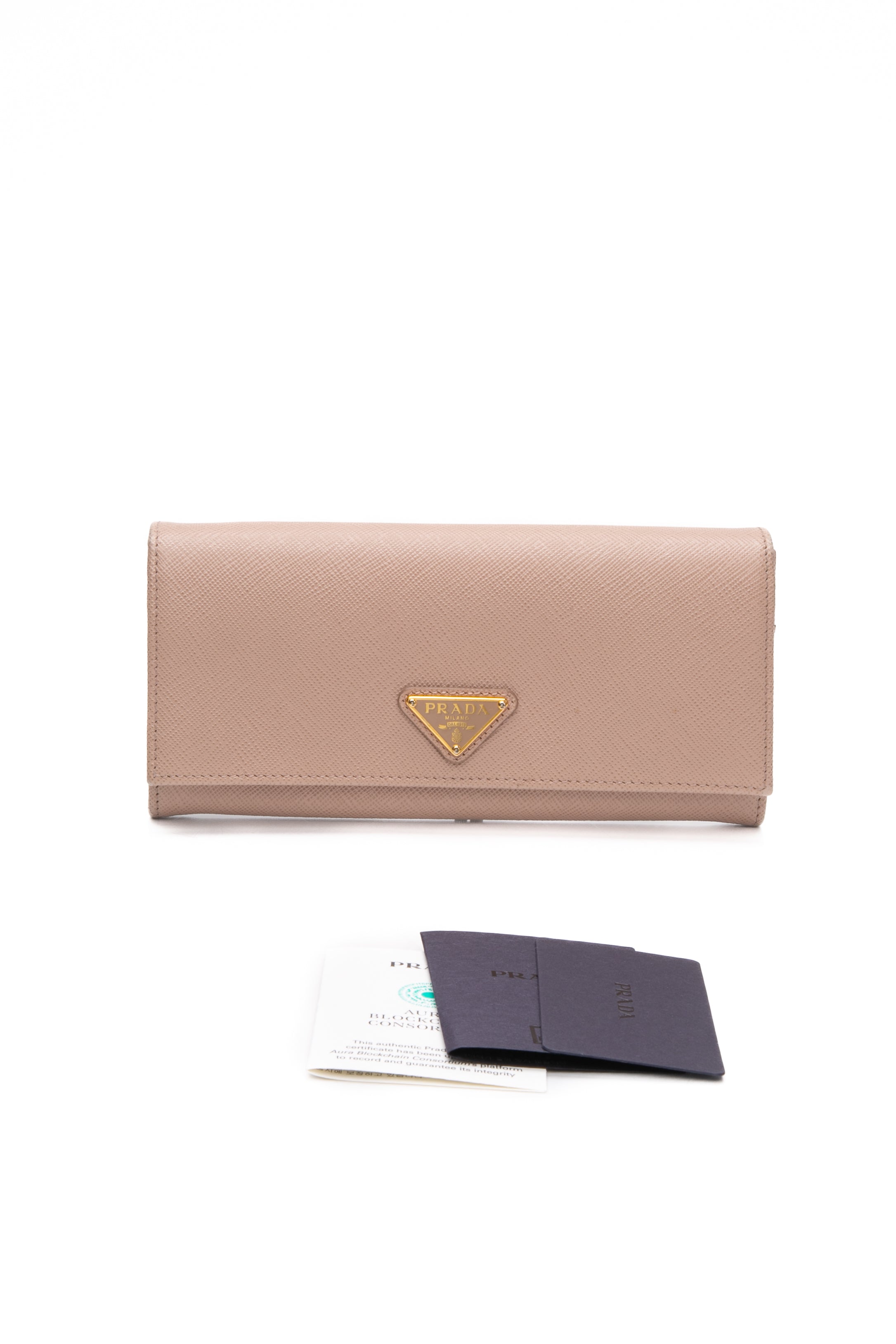 PRADA Powder Pink Large Saffiano Leather Wallet – Luxury Labels