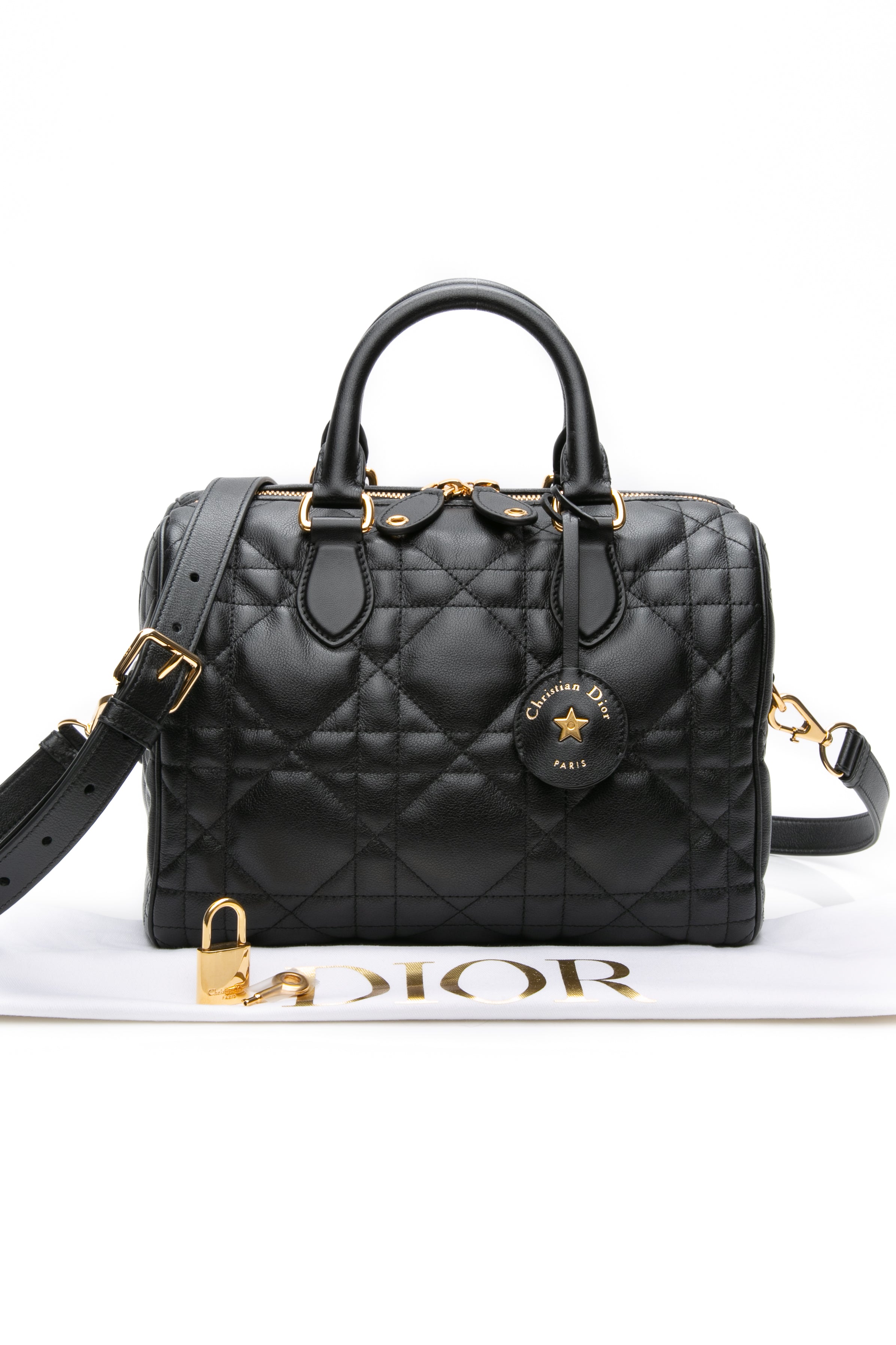 DIOR Black Macrocannage Calfskin Dior Groove 25 Crossbody