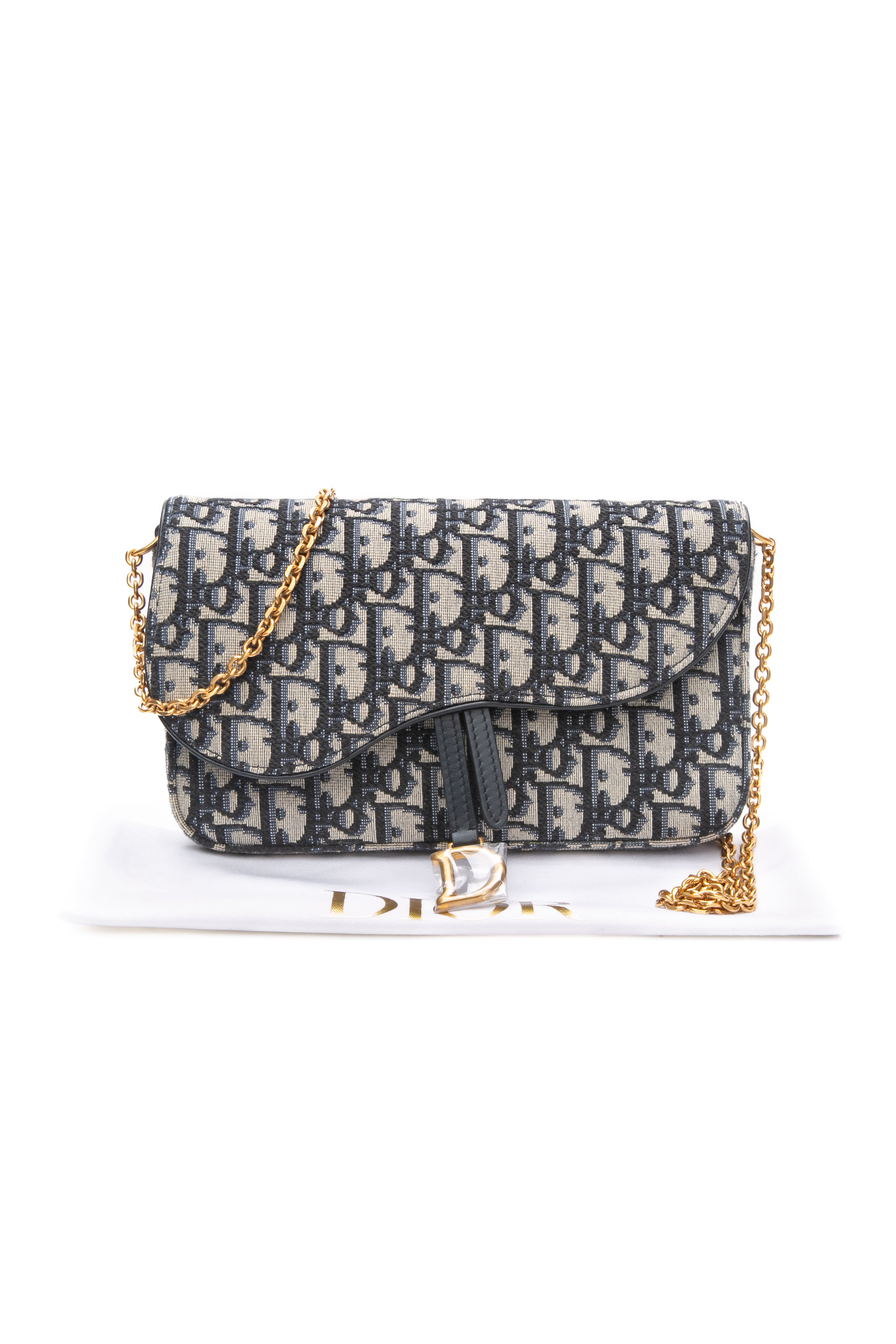 DIOR Oblique ショルダーバック DIOR Blue Dior Oblique Jacquard Medium Saddle Pouch with