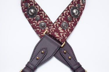 DIOR Oblique Studded Burgundy Shoulder Strap (New)
