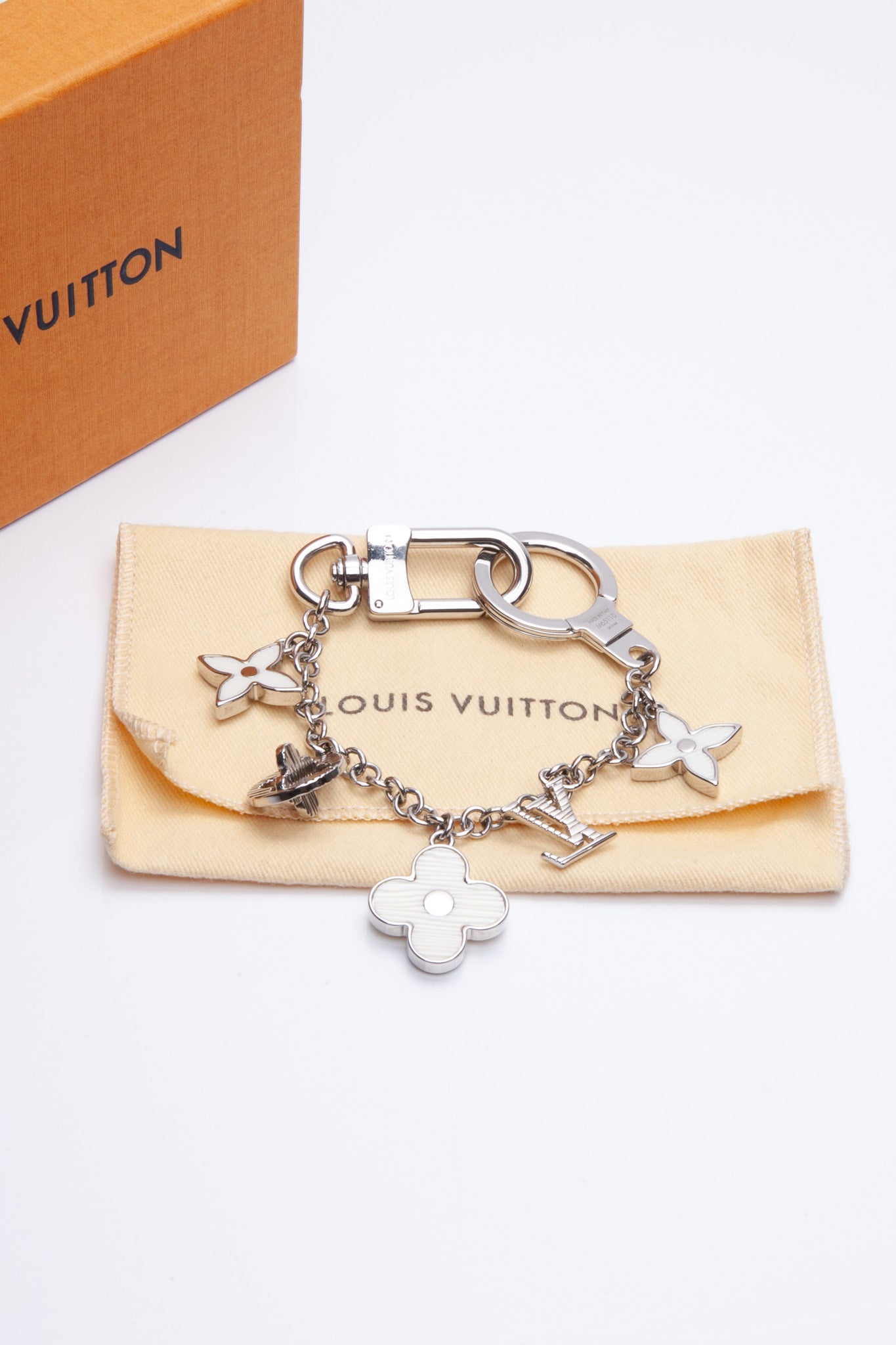 Louis Vuitton Bag Charm Chain Fleur De Monogram White/Beige in