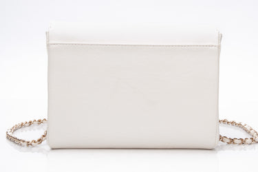 CHANEL White Calfskin Quilted Smart Pocket Clutch Crossbody Bag