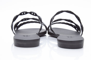 HERMES Black Rubber Chaine d'Ancre Rivage Sandals 39 (new)