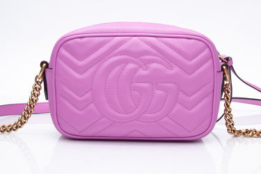 GUCCI GG Marmont Pink Mini Camera Crossbody Bag