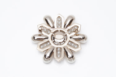 CHANEL 2019 Strass Crystal and Faux Pearl CC Brooch