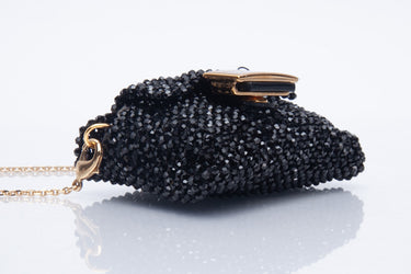 FENDI Black Pico Baguette Charm Beads Crossbody Charm