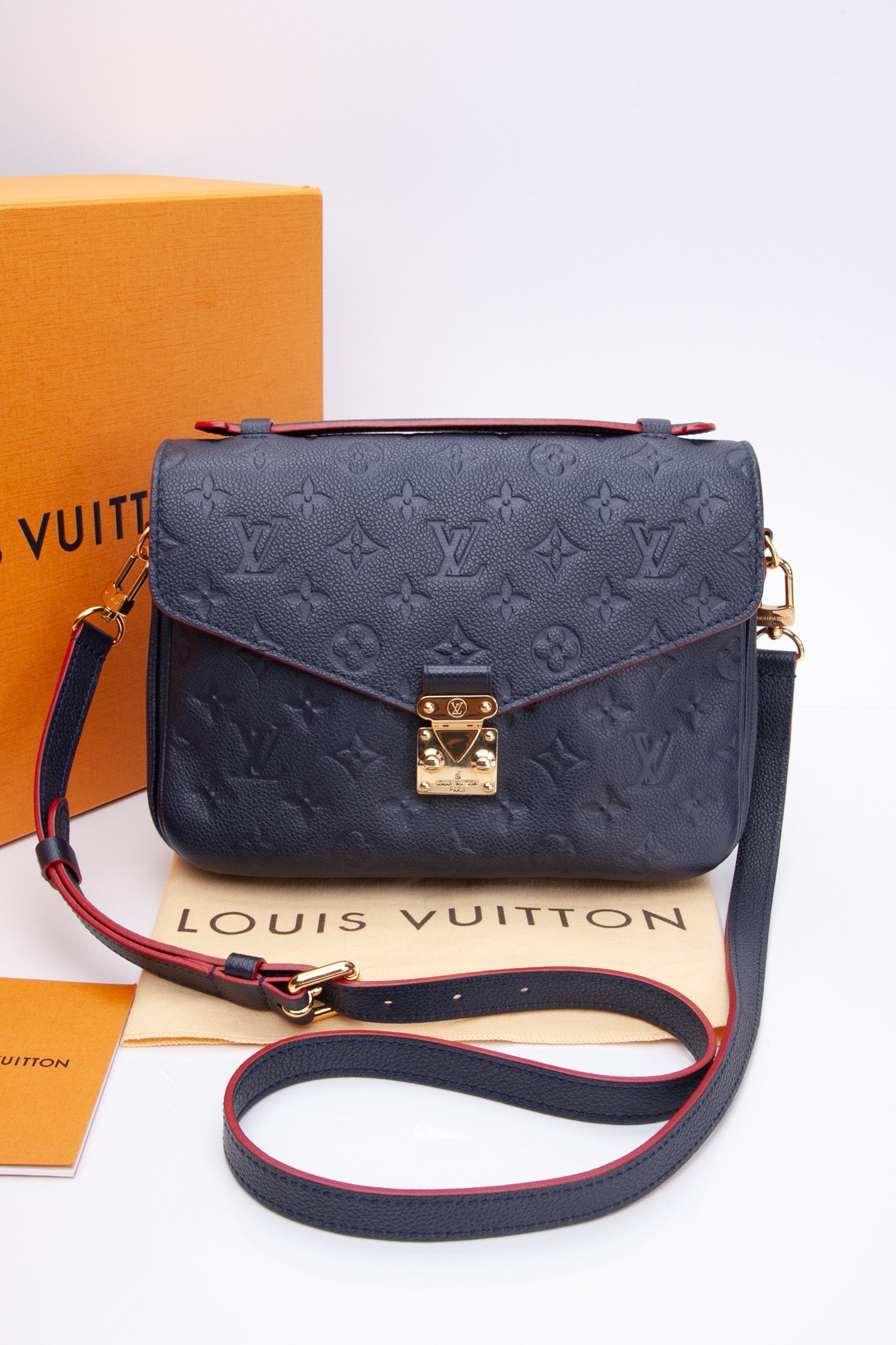 Louis Vuitton Marine Blue Patent Leather and Monogram Canvas Alma