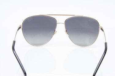 CHANEL Aviator Pale Gold Black Crystals Sunglasses