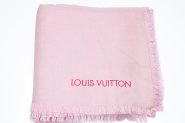 LOUIS VUITTON So LV Blush Silk Wool Monogram Large Shawl