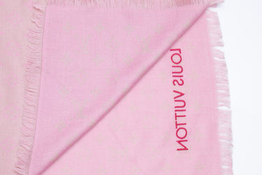 LOUIS VUITTON So LV Blush Silk Wool Monogram Large Shawl