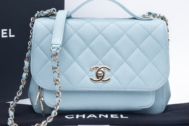 CHANEL 22P Quilted Blue Caviar Small Business Affinity Flap Bag