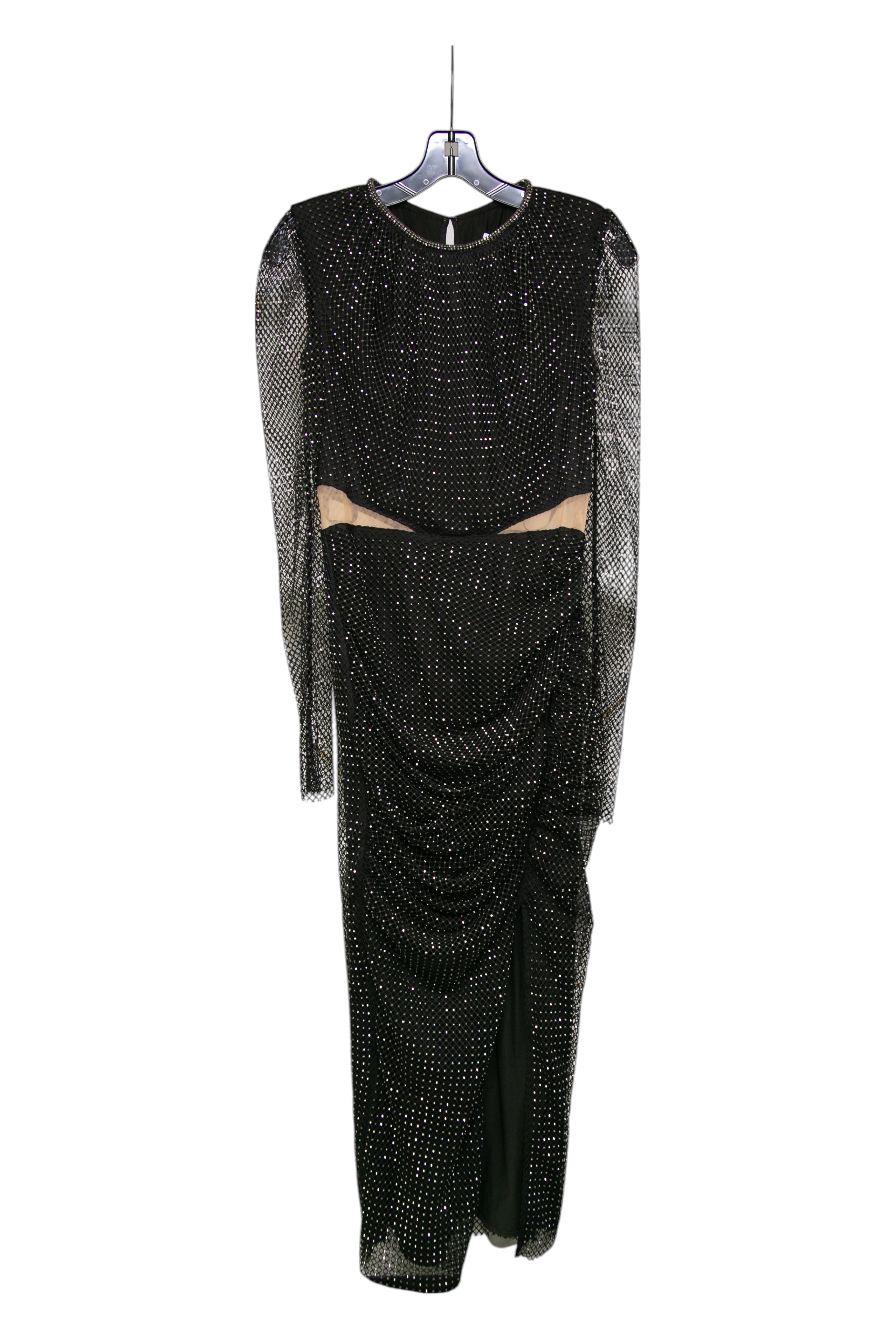 self portrait black crepe diamante midi dress self-portrait Black Crepe Diamante Bow Midi Dress - SS24-031M-B