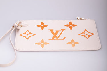 Louis Vuitton Wristlet Pochette Degrade Neutral Empreinte Leather (New)