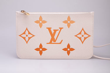 Louis Vuitton Wristlet Pochette Degrade Neutral Empreinte Leather (New)