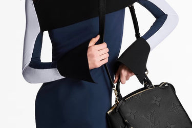 LOUIS VUITTON Black Empreinte Monogram Petit Palais PM