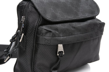 GUCCI Black Nylon Nexus Medium Crossbody Bag