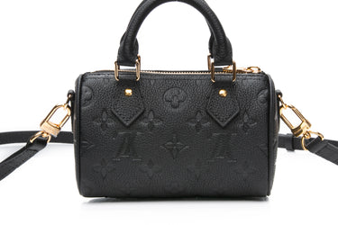 LOUIS VUITTON Monogram Black Empreinte Leather Nano Speedy