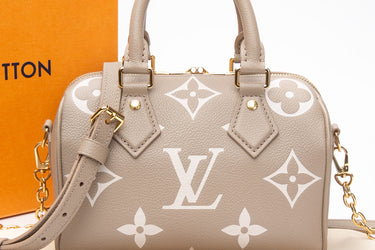 LOUIS VUITTON Bicolor Dove Cream Empreinte Speedy Bandoulière 20