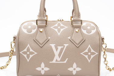 LOUIS VUITTON Bicolor Dove Cream Empreinte Speedy Bandoulière 20