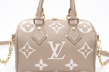 LOUIS VUITTON Bicolor Dove Cream Empreinte Speedy Bandoulière 20