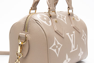 LOUIS VUITTON Bicolor Dove Cream Empreinte Speedy Bandoulière 20