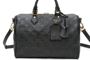 LOUIS VUITTON Black Monogram Empreinte Leather Speedy Soft 30