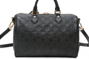 LOUIS VUITTON Black Monogram Empreinte Leather Speedy Soft 30