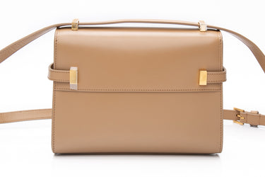 SAINT LAURENT Natural Tan Calfskin Leather Mini Baby Manhattan Shoulder Bag (New)