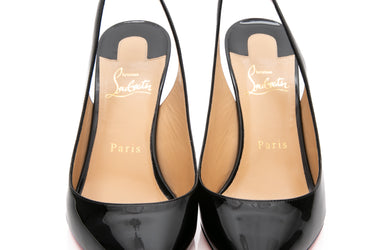 CHRISTIAN LOUBOUTIN Patent Kate 85 Slingback Pumps 38.5 (New)