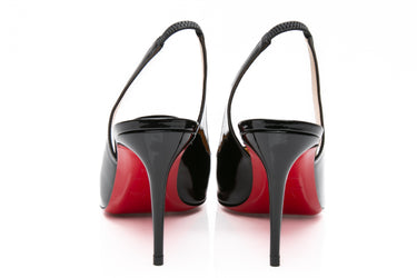 CHRISTIAN LOUBOUTIN Patent Kate 85 Slingback Pumps 38.5 (New)
