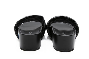 LOUIS VUITTON Lambskin Embossed Monogram Jumbo Flatform Mule Sandals 37.5