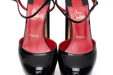 CHRISTIAN LOUBOUTIN Black Patent Leather Coluna Pumps 39 (New)