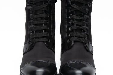 PRADA Black Re-Nylon and Leather Booties 39