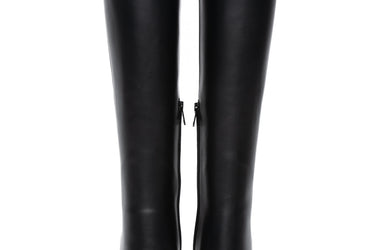 VALENTINO GARAVANI Black Leather Ono Knee-High Boots 38.5 (New)