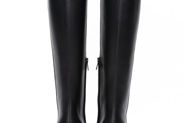 VALENTINO GARAVANI Black Leather Ono Knee-High Boots 38.5 (New)