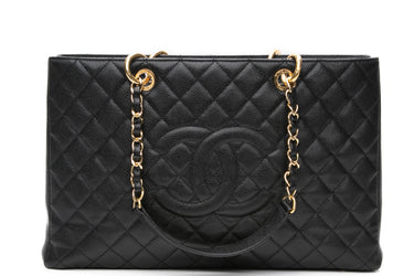 CHANEL Black Caviar Quilted XL Grand Shopping Tote GST