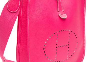 HERMES Rose Tyrien Evelyne PM III Epsom Leather Crossbody