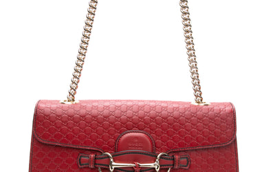 GUCCI Red Microguccissima Medium Emily Chain Shoulder Bag