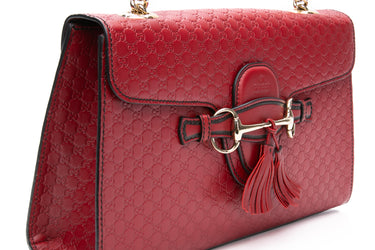 GUCCI Red Microguccissima Medium Emily Chain Shoulder Bag