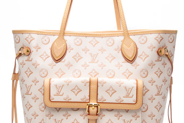 LOUIS VUITTON Beige Clair Neverfull MM Fall For You (New)