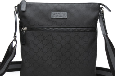 GUCCI GG Black Nylon Messenger Bag