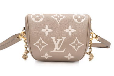 LOUIS VUITTON Mini Bumbag Bicolor Monogram Tourterelle Beige Cream Empreinte Leather