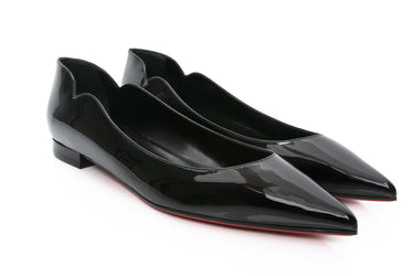 CHRISTIAN LOUBOUTIN Hot Chickita Flat Black Patent 40.5 (New)