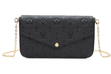 LOUIS VUITTON Black Empreinte Pochette Felicie Crossbody