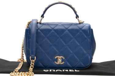 CHANEL Blue Caviar Quilted Carry Around Flap Crossbody Bag