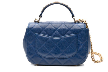 CHANEL Blue Caviar Quilted Carry Around Flap Crossbody Bag