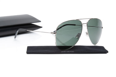 SAINT LAURENT Aviator Silver Sunglasses