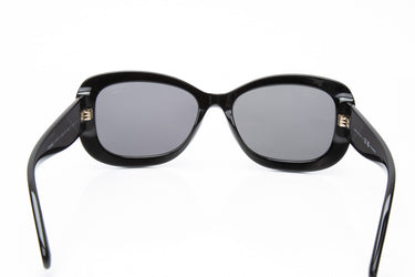 CHANEL Black Acetate Interlocking CC Logo Sunglasses