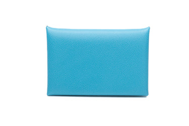 HERMES Bleu Calvi Card Holder (New)