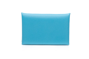 HERMES Bleu Calvi Card Holder (New)